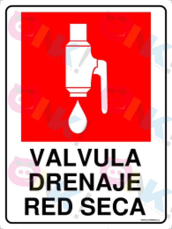 Señalética Válvula drenaje red seca - Oink Publicidad